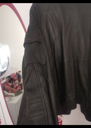 Siyah Deri Kadın Mont  Salaş - Görsel 7