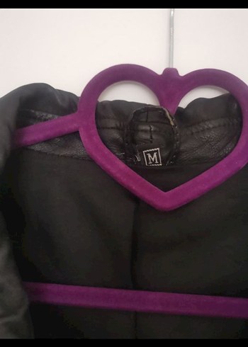 Siyah Deri Kadın Mont  Salaş - Görsel 5