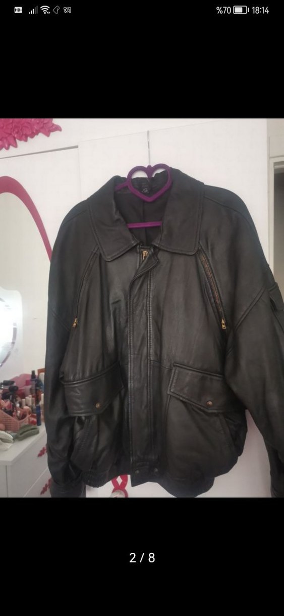 Siyah Deri Kadın Mont  Salaş - Görsel 2