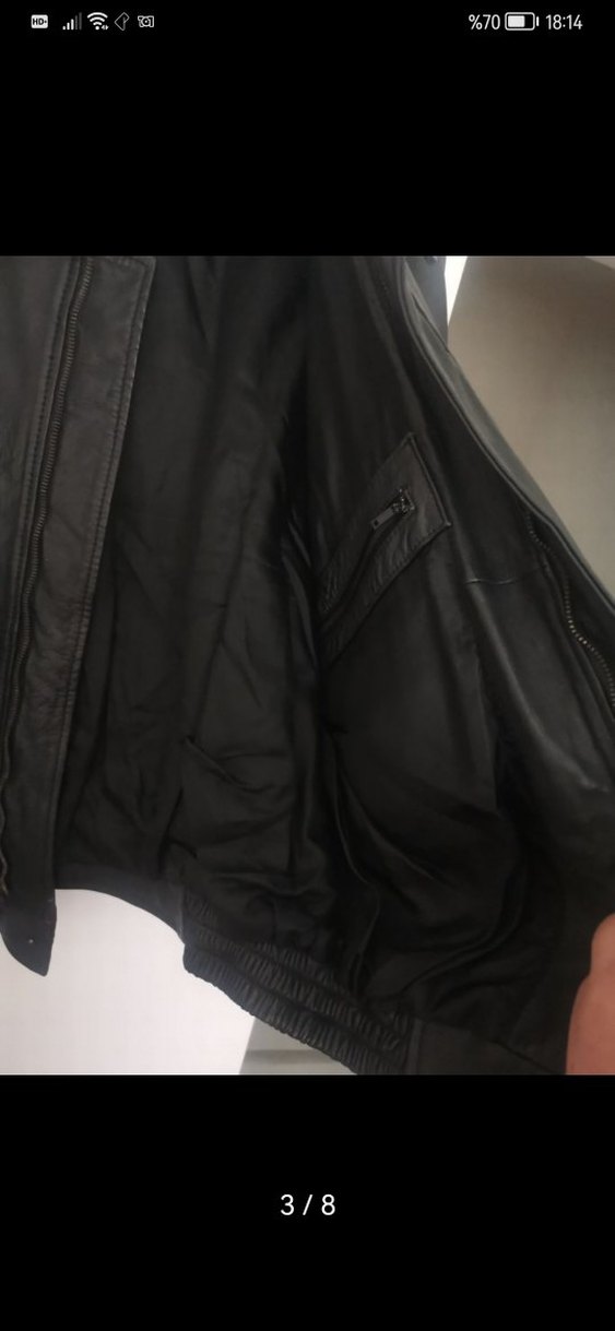 Siyah Deri Kadın Mont  Salaş - Görsel 3