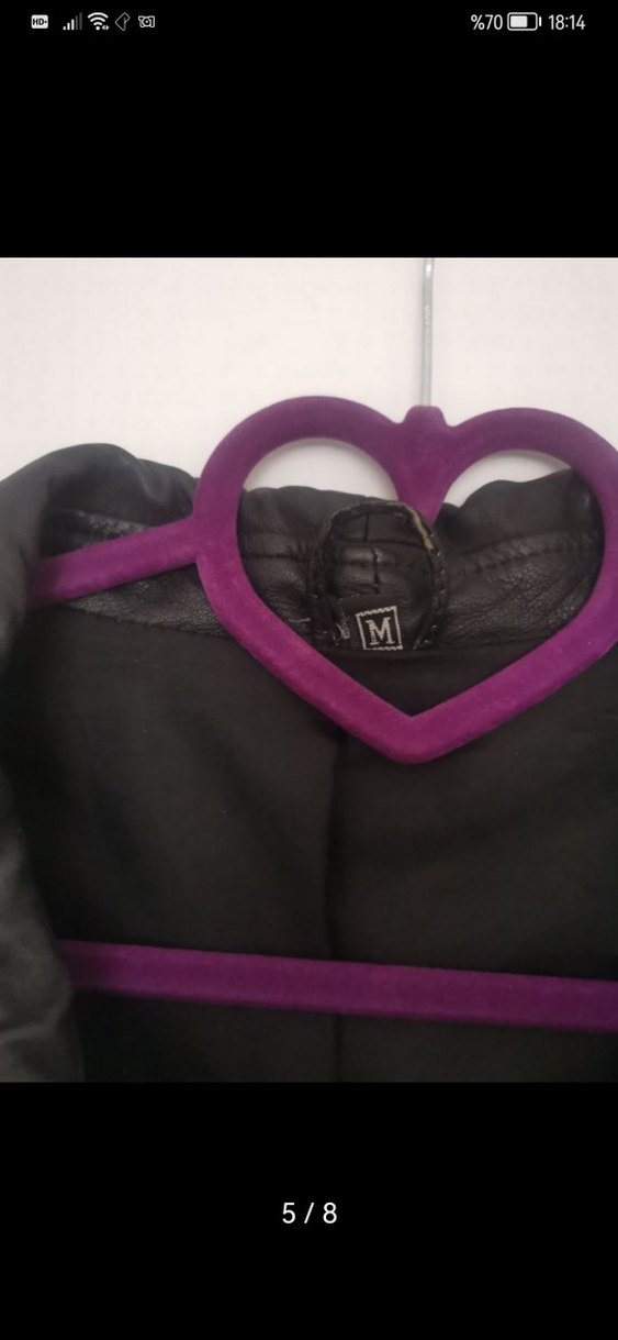 Siyah Deri Kadın Mont  Salaş - Görsel 5