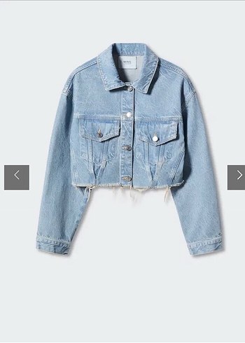 Kadın Mavi Düğmeli Denim Ceket