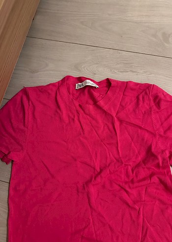 Zara Zara Pembe Kısa Kollu Basic Tişört