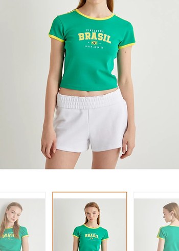 l Beden yeşil Renk Brasil tişört