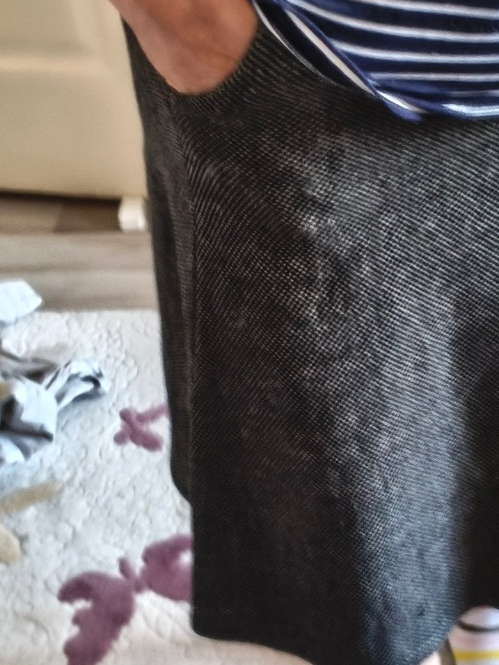 Gri kase Midi Etek - Görsel 3