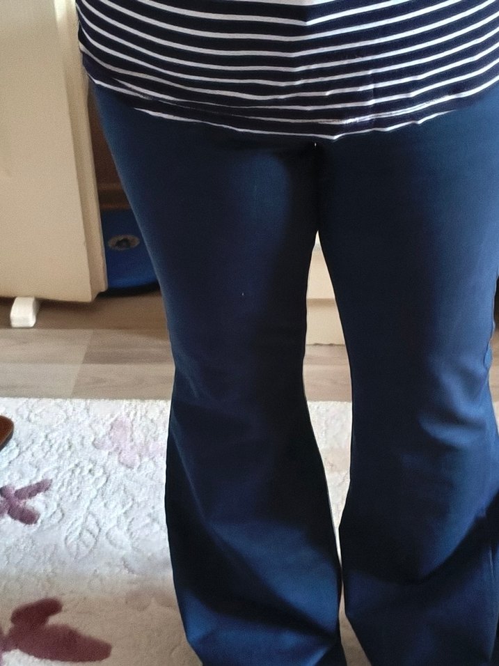 Mavi Çizgili Baskılı  Tişört - Görsel 2