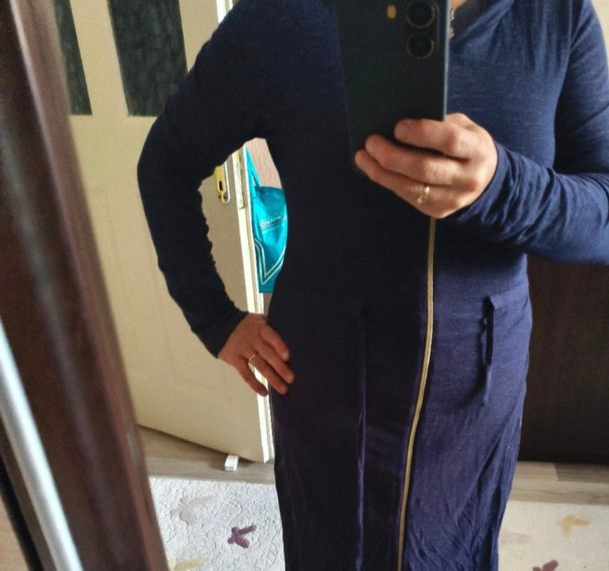 Lacivert Uzun  tunik - Görsel 5