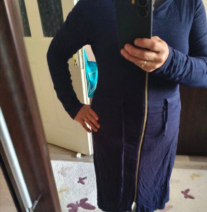 Lacivert Uzun  tunik - Görsel 3