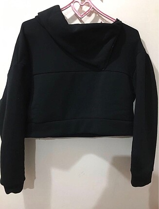 Trendyolmilla siyah crop sweatshirt