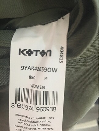 34 Beden Koton pantolon