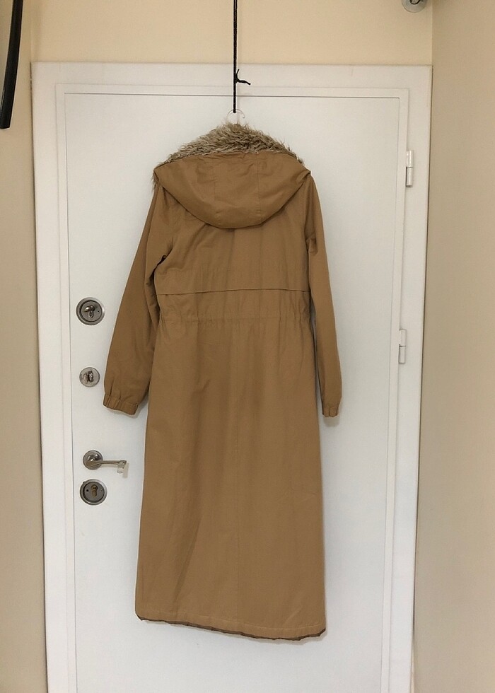 Uzun kanvas mont - Görsel 5