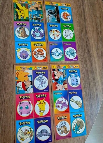  Set halinde Pokemon etiketler.