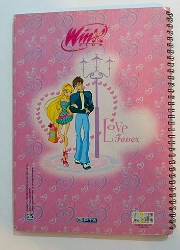  Winx club büyük boy kabartmalı ve varaklı 80 yaprak çizgili #win