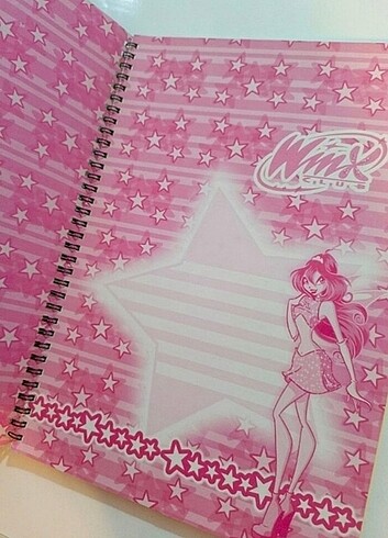  Beden Winx club büyük boy kabartmalı ve varaklı 80 yaprak çizgili #win