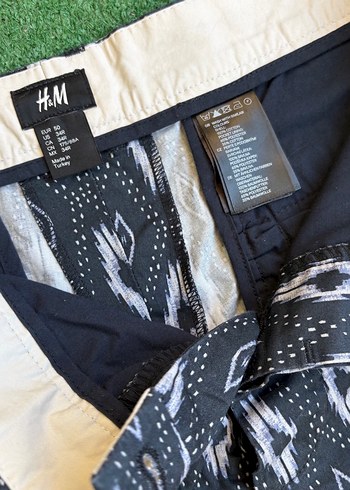 HM Desenli Siyah Erkek Midi Şort - Görsel 3