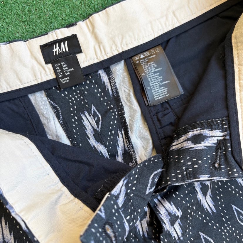 HM Desenli Siyah Erkek Midi Şort - Görsel 3