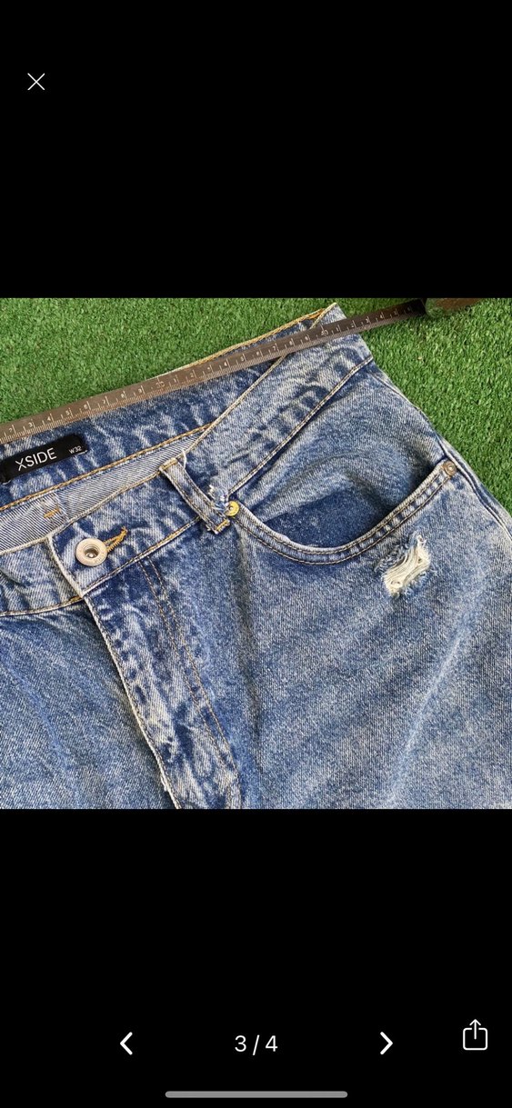 Düğmeli Gri Midi Boy Kot Pantolon - Görsel 3