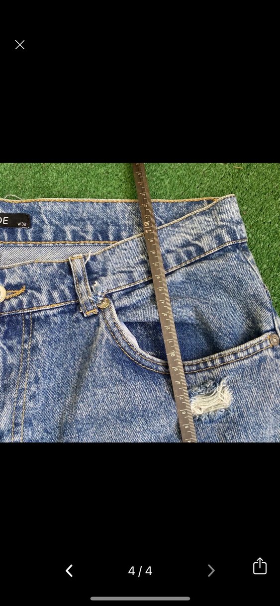 Düğmeli Gri Midi Boy Kot Pantolon - Görsel 4