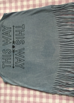Mavi Püsküllü T-Shirt