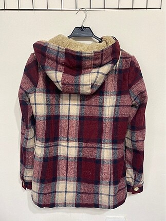 xs Beden bordo Renk Ceket kaban ekose
