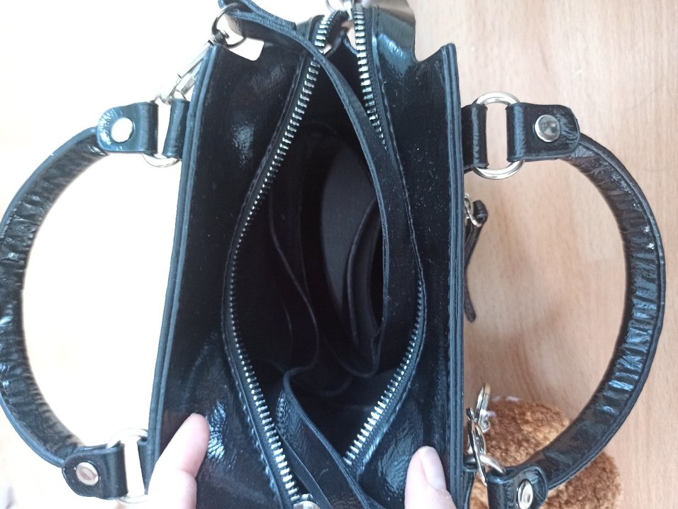 siyah küçük mini el çantası - Görsel 3