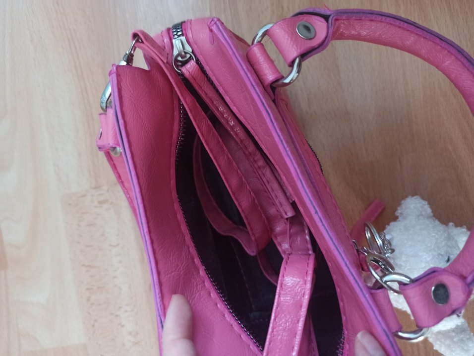 Pembe küçük mini el çantası - Görsel 3