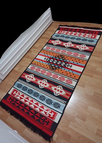 Etnik Desenli Çok Renkli Halı kilim - Görsel 2