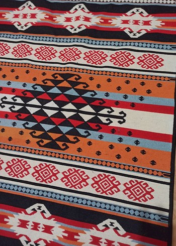 Etnik Desenli Çok Renkli Halı kilim - Görsel 4
