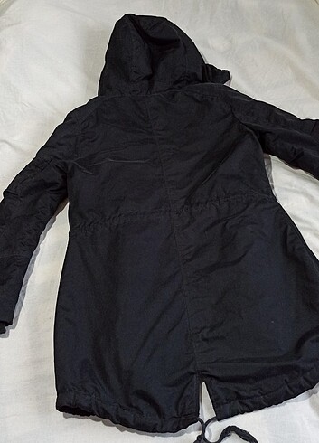 H&M H&m siyah parka kaban mont
