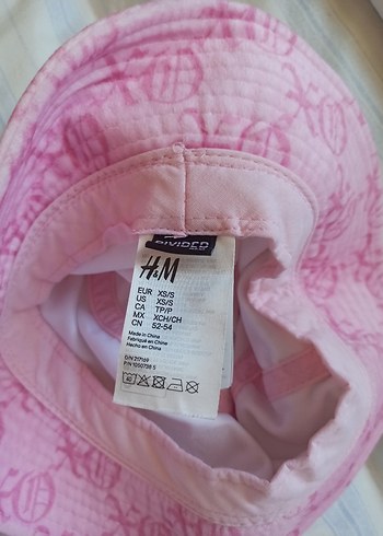 h&m bucket balıkçı Düğmeli Pembe Çocuk Kova Şapka - Görsel 5