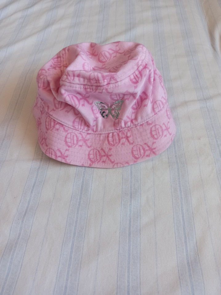 h&m bucket balıkçı Düğmeli Pembe Çocuk Kova Şapka - Görsel 2