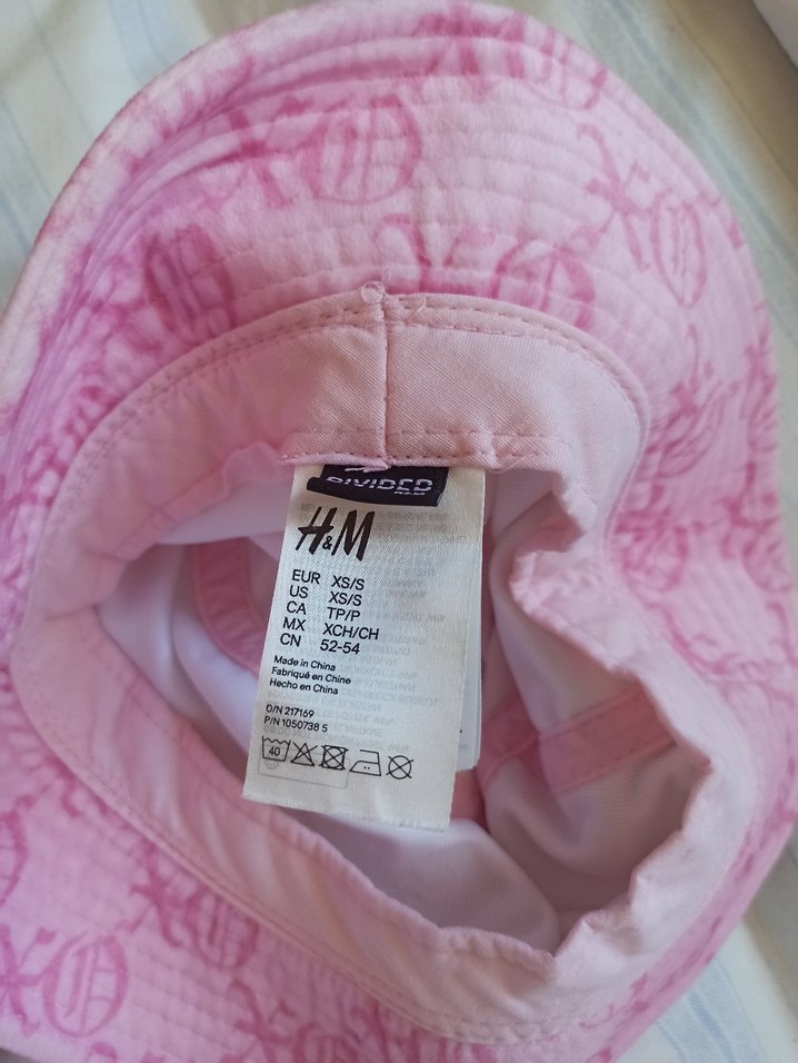 h&m bucket balıkçı Düğmeli Pembe Çocuk Kova Şapka - Görsel 5