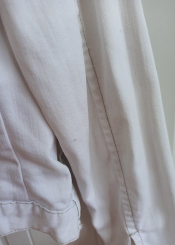 xs Beden beyaz Renk Düğmeli Beyaz Kadın Denim Ceket
