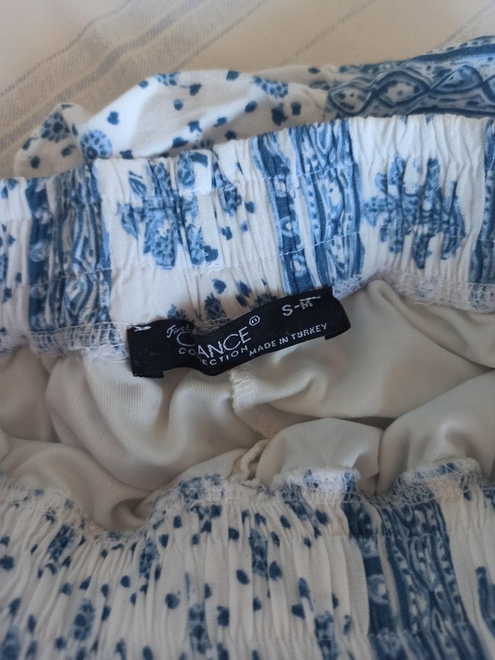 Mavi Bohem Mini Şort etek Fırfırlı - Görsel 4