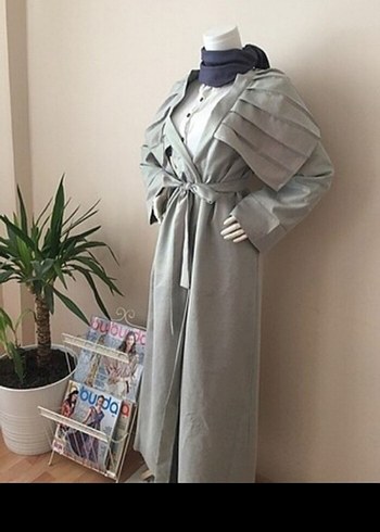 Uzun Gri Kadın Sabahlık - Görsel 2