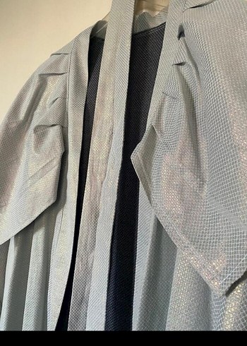 Uzun Gri Kadın Sabahlık - Görsel 5