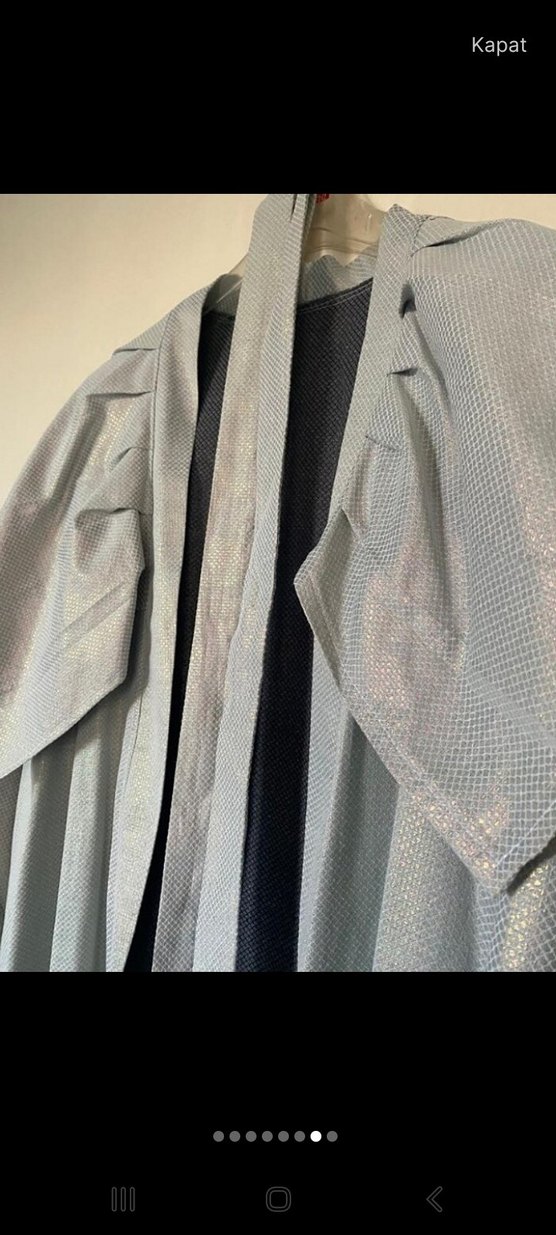 Uzun Gri Kadın Sabahlık - Görsel 5