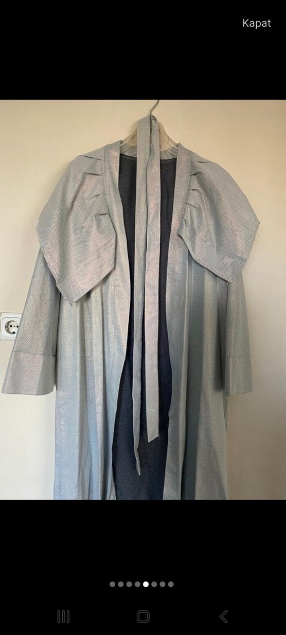 Uzun Gri Kadın Sabahlık - Görsel 3