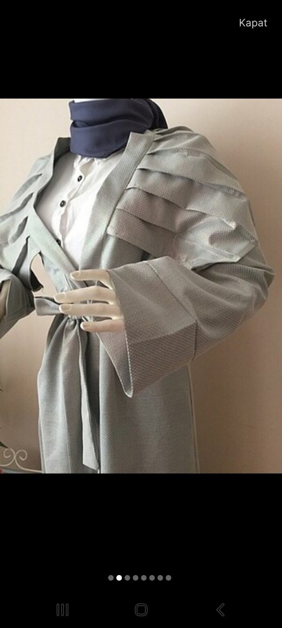 Uzun Gri Kadın Sabahlık - Görsel 4