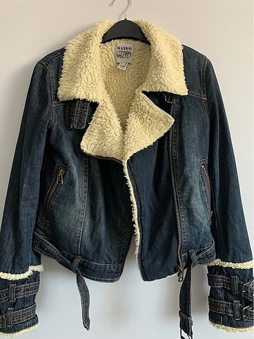 mango peluş kot ceket