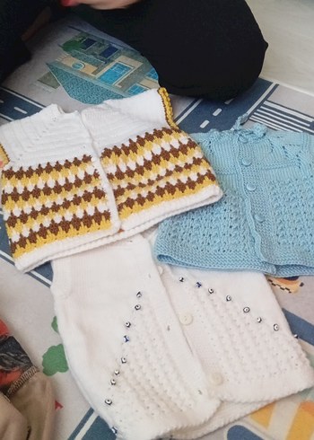 Kızlar için Nakışlı Örgü Kolsuz Hırka