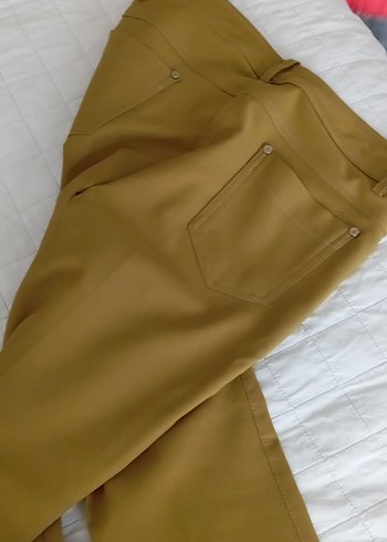 Düğmeli Kahverengi Kadın Kumaş Pantolon - Görsel 3