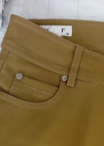 Düğmeli Kahverengi Kadın Kumaş Pantolon - Görsel 2