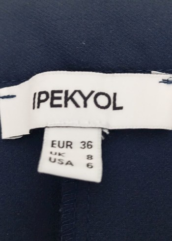 Kadın Lacivert Rahat Kesim Kumaş Pantolon - Görsel 2