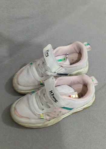 Kız Çocuk Beyaz Bağcıklı Velcro Spor Ayakkabı - Görsel 5