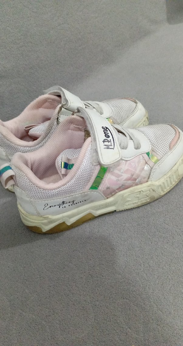 Kız Çocuk Beyaz Bağcıklı Velcro Spor Ayakkabı - Görsel 3