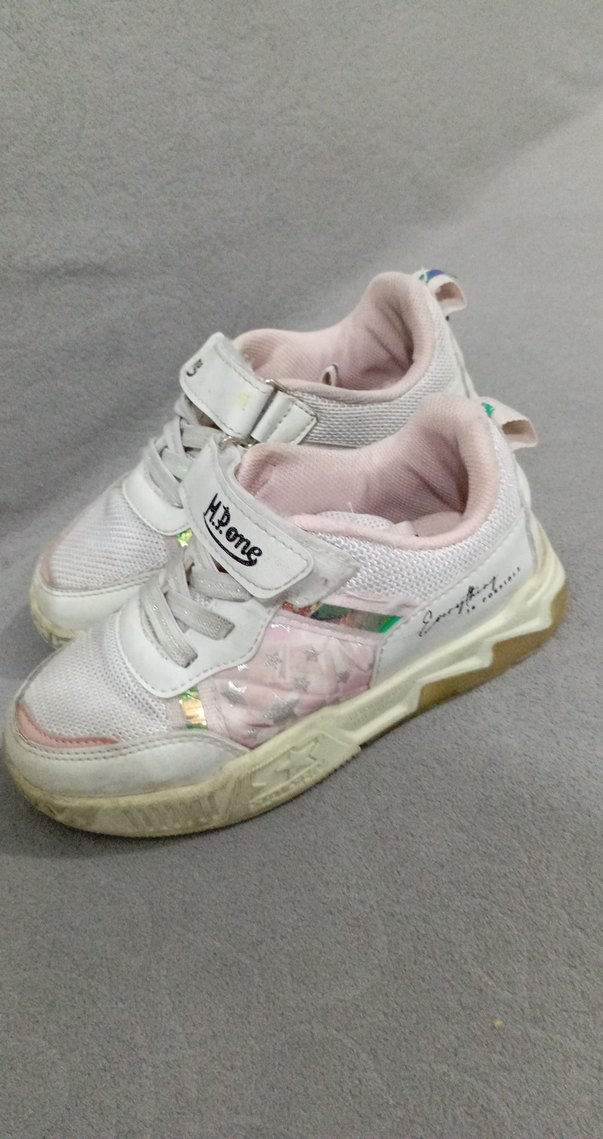 Kız Çocuk Beyaz Bağcıklı Velcro Spor Ayakkabı - Görsel 4