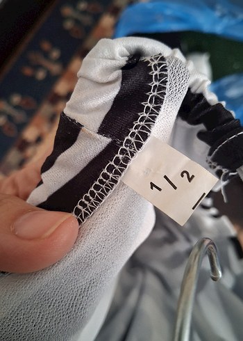 s Beden beyaz Renk Zebra Desenli Uzun Askılı Elbise