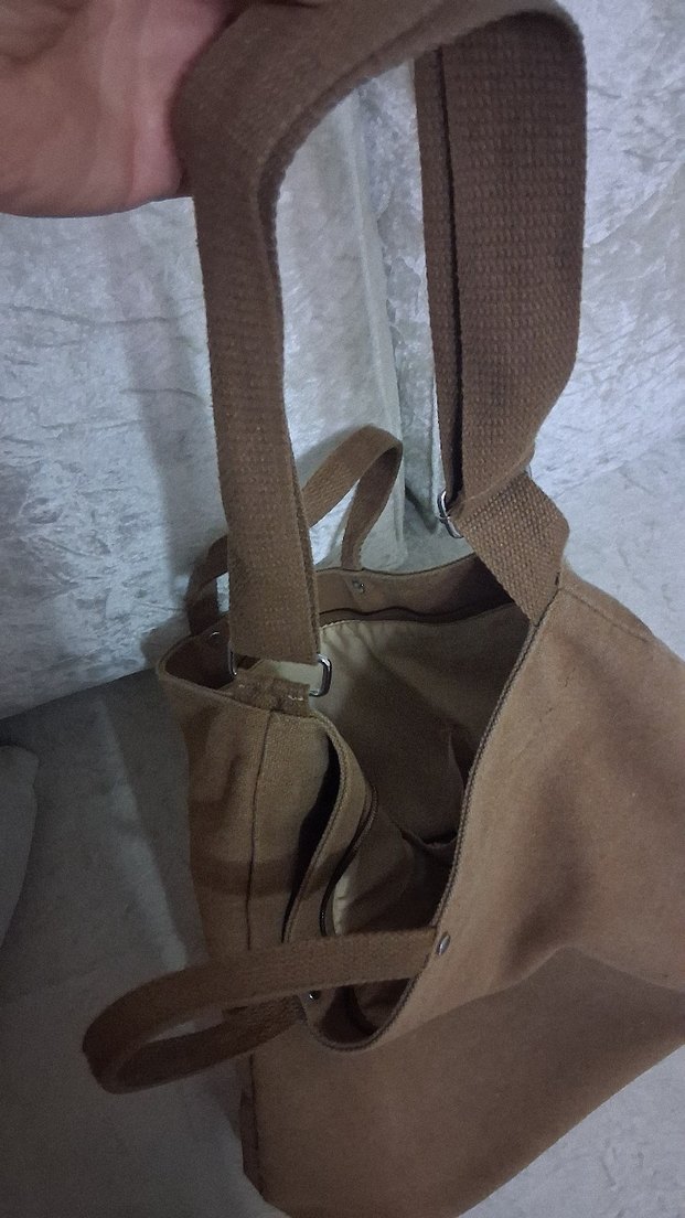 Bej Süet Tote Çanta — görsel 4/6