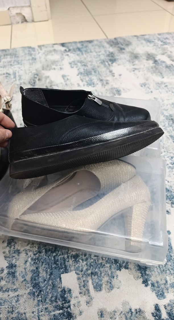 Fermuarlı Siyah Dolgu Topuk Kadın Ayakkabı - Görsel 2